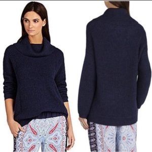BCBGMaxAzria Sandrah Heather Navy Cowl Neck Knit Sweater Size XS/S Winter
